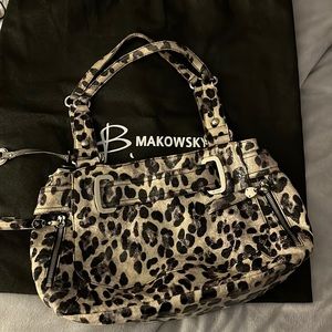 B. Makowsky Animal Printed Leather East/West Shopper